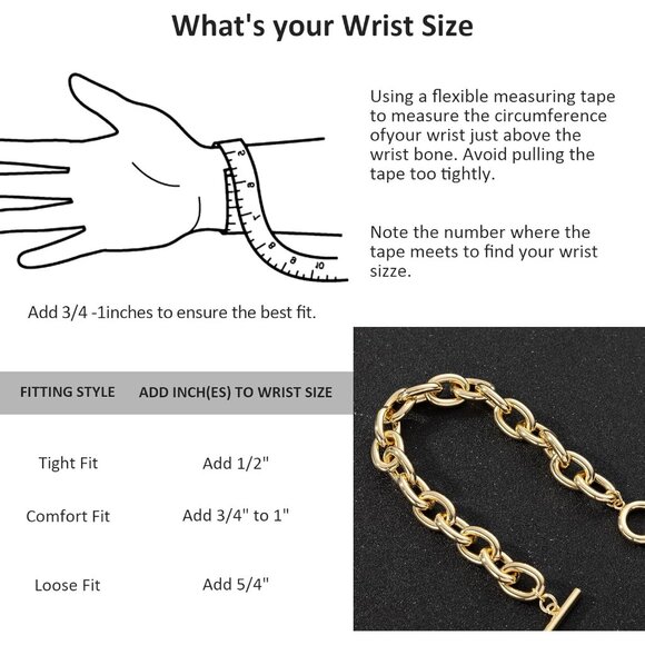 14K Chunky Gold Chain Bracelet Women 7.5 Inch Cuban Rope Toggle Jewelry Gift - Picture 6 of 7